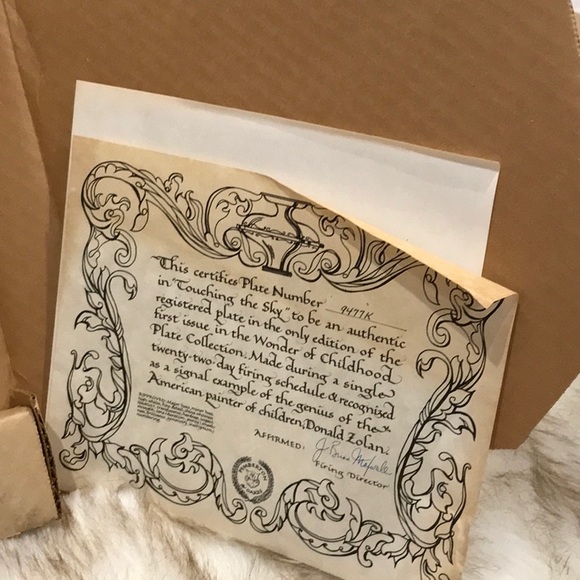 Vintage 1982 B.E. Zolan Touching the Sky Plate - Picture 2 of 3